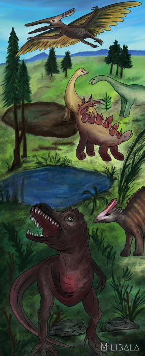 Milibala podložka Dinosauři